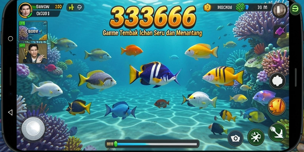 Screenshot gameplay menampilkan aksi menangkap ikan.