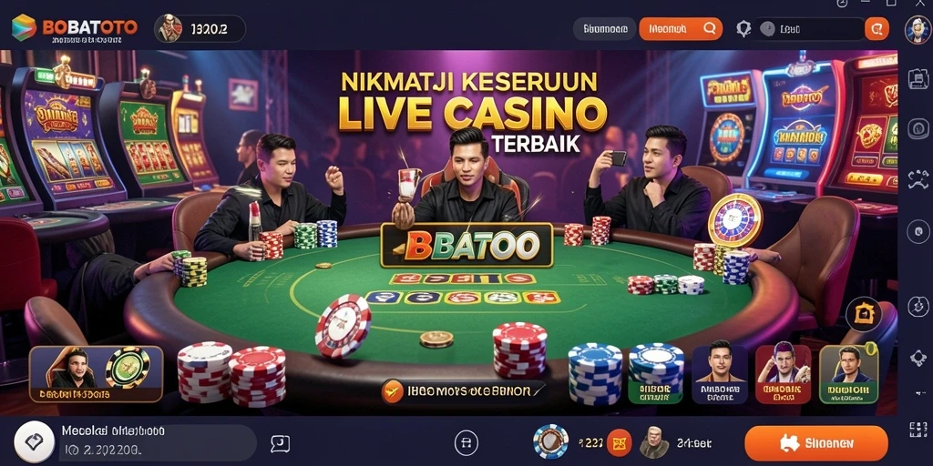 Tampilan menarik dari gameplay Live Casino BOBATOTO yang menampilkan dealer langsung.