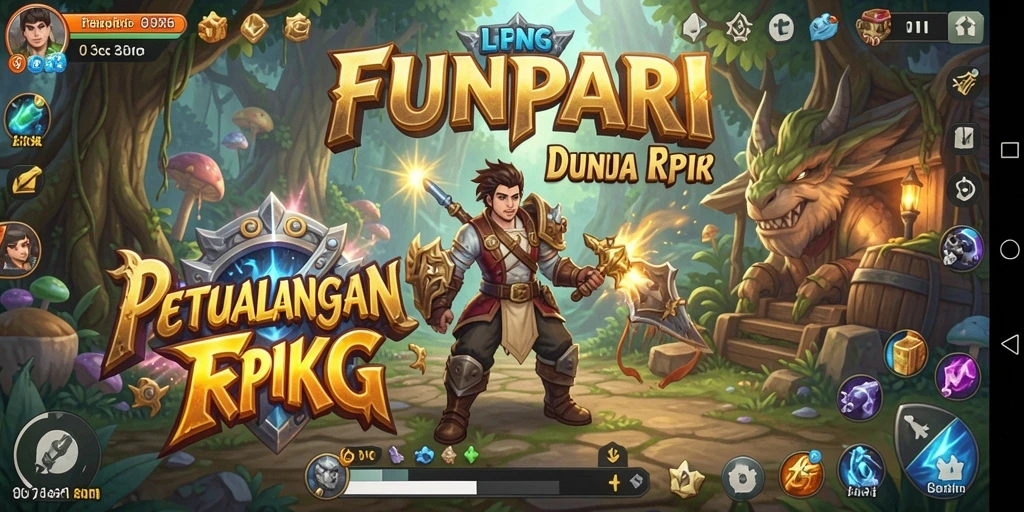 Screenshot dari gameplay FUNPARI yang memperlihatkan aksi RPG yang mendalam.