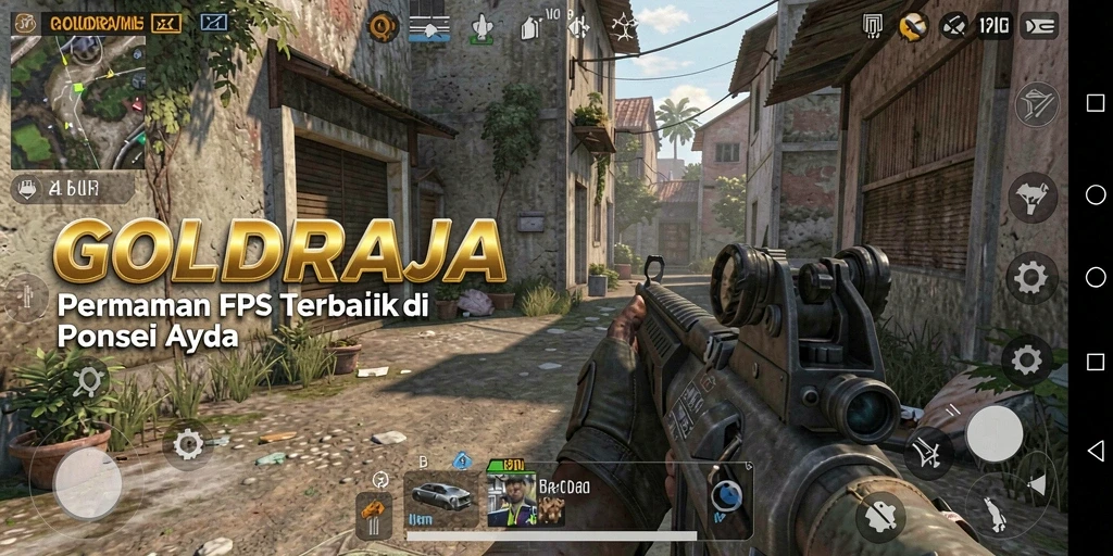 Tangkapan layar gameplay GOLDRAJA menunjukkan aksi menegangkan FPS.