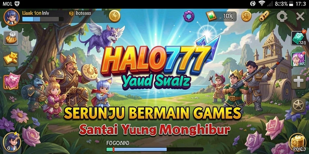 Screenshot utama dari HALO777 menunjukkan gameplay yang penuh warna dan menyenangkan.