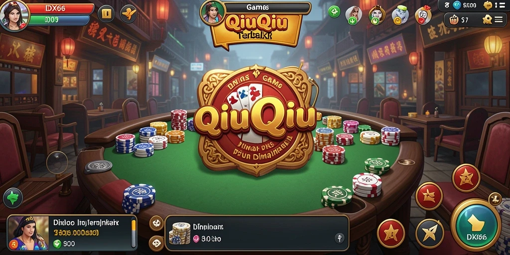 Tampilan gameplay QiuQiu yang seru dan interaktif.