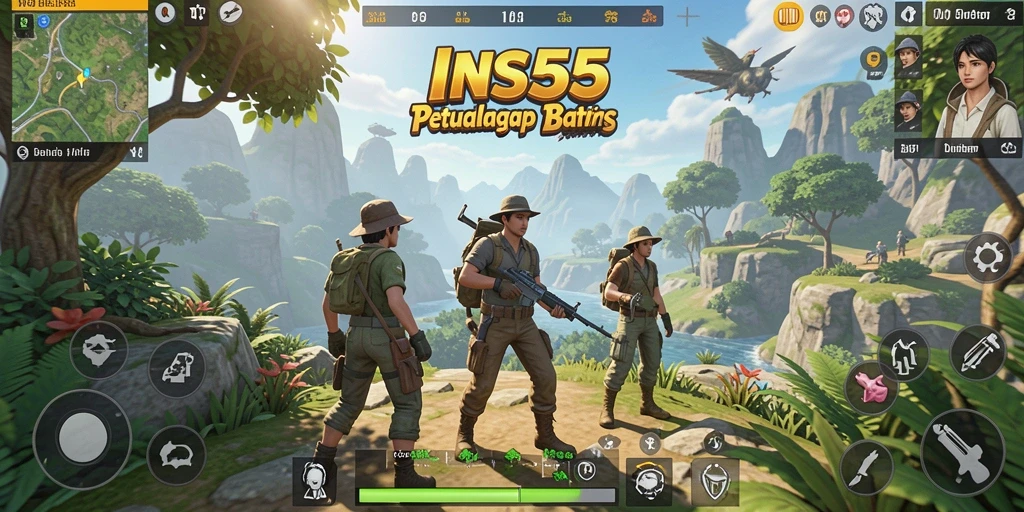 Screenshot gameplay INS55 menampilkan petualangan dalam dunia terbuka yang menakjubkan.