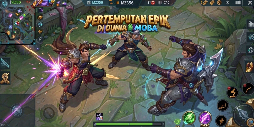 Tampilan gameplay mendebarkan di arena pertempuran MZ356.