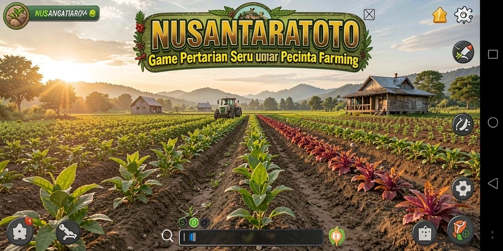 Screenshot gameplay NUSANTARATOTO menampilkan aktivitas bertani yang seru dan interaktif.