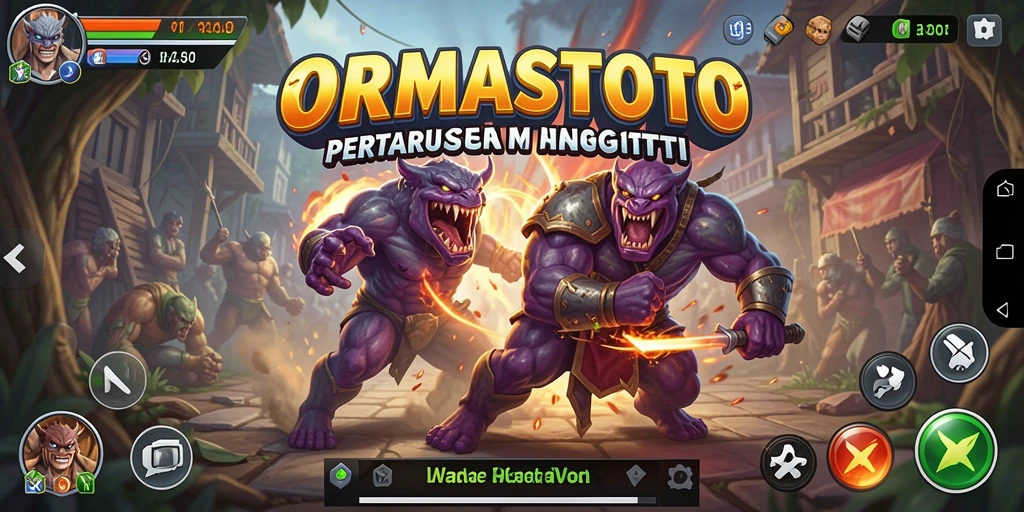 Gameplay ORMASTOTO menampilkan pertarungan seru dan grafis yang menawan.