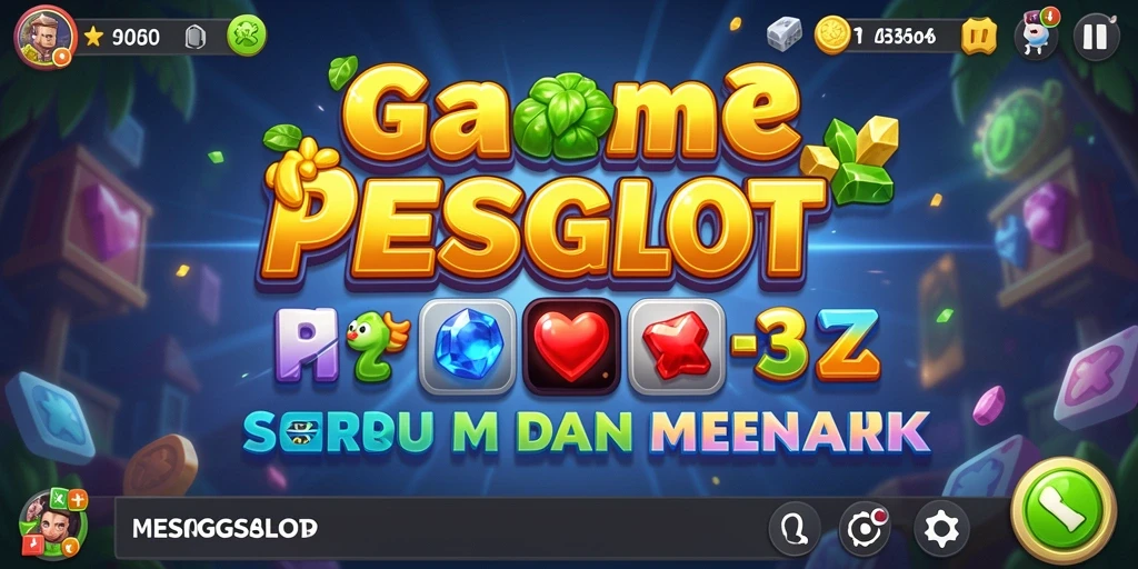 Screenshot PESGSLOT menampilkan gameplay seru mencocokkan permata.