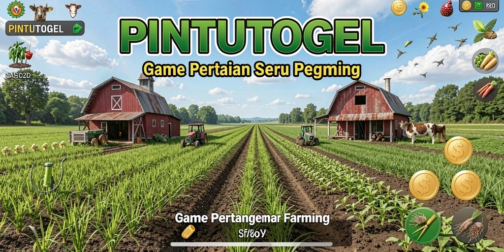 Tampilan gameplay PINTUTOGEL saat mengelola pertanian yang indah.