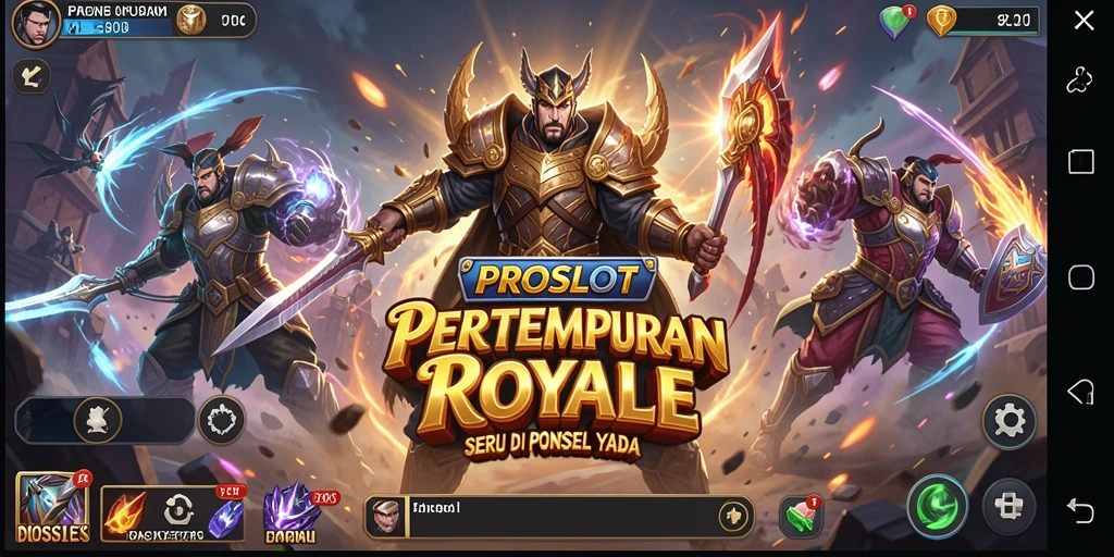 Tampilan gameplay seru dan intens dari PROSLOT Battle Royale.