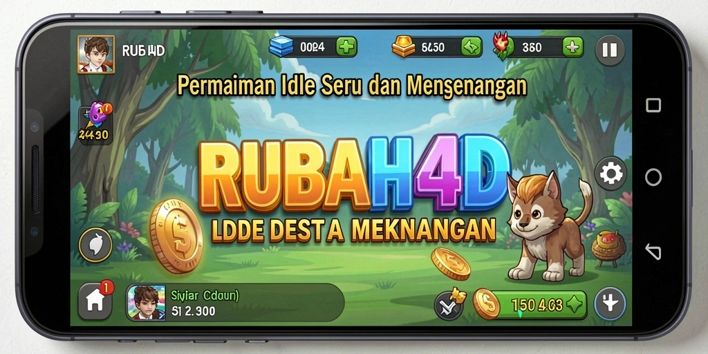 Screenshot gameplay RUBAH4D menampilkan karakter lucu dalam aksi Idle.