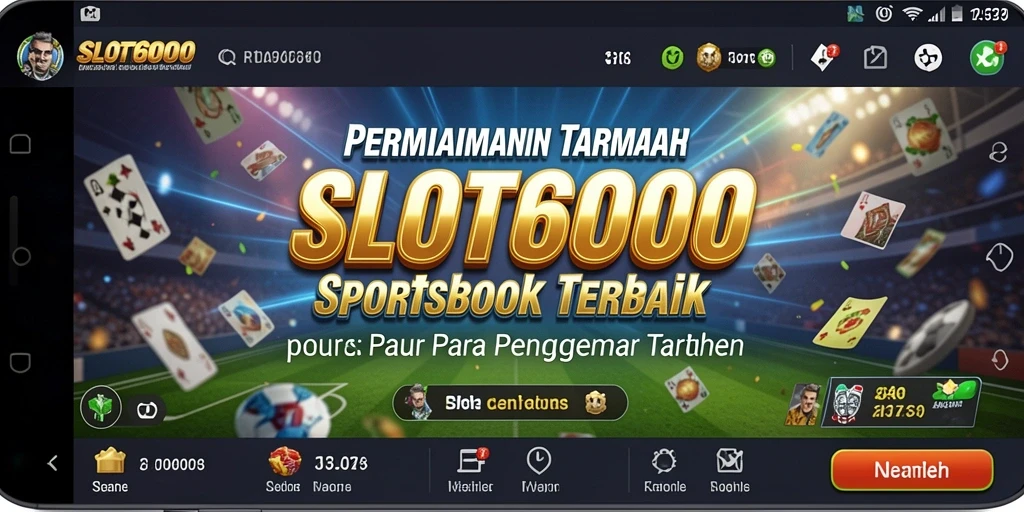 Tampilan menarik dari gameplay Slots6000 dalam taruhan olahraga.